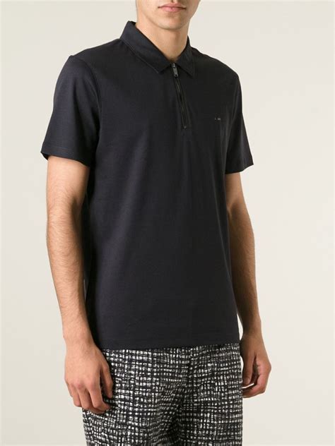 michael kors black zip polo shirt|Michael Kors polo shirts men.